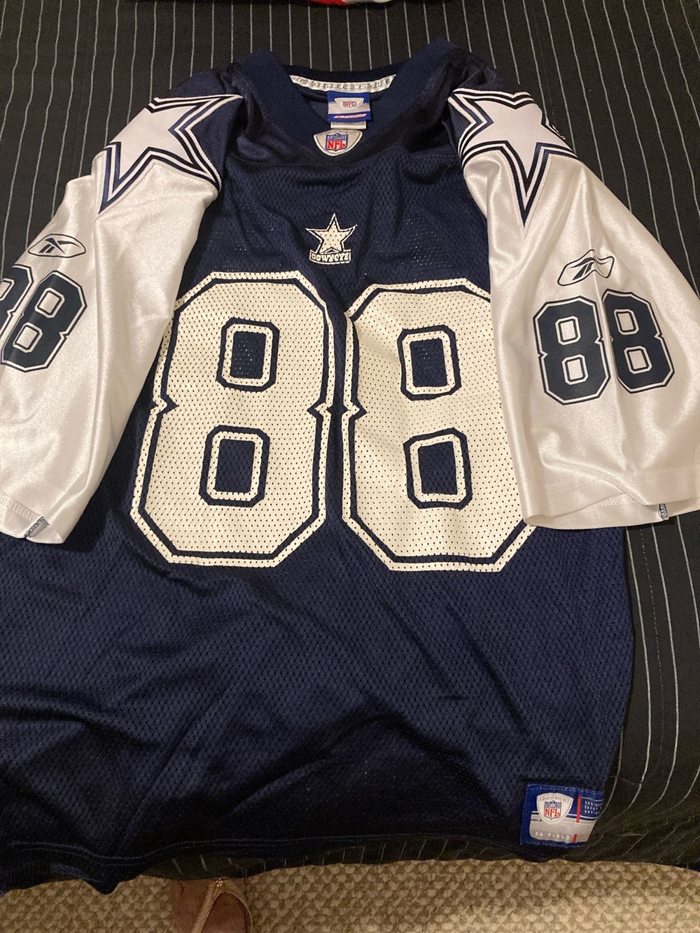 NFL Men’s Navy and White #88 Crewneck Jersey